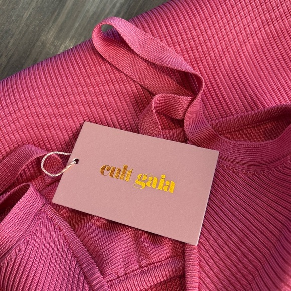 NWT cult gaia Revolve Serita Cut-Out MIDI Cocktail Bodycon Dress In Blossom Sz S - Picture 15 of 16